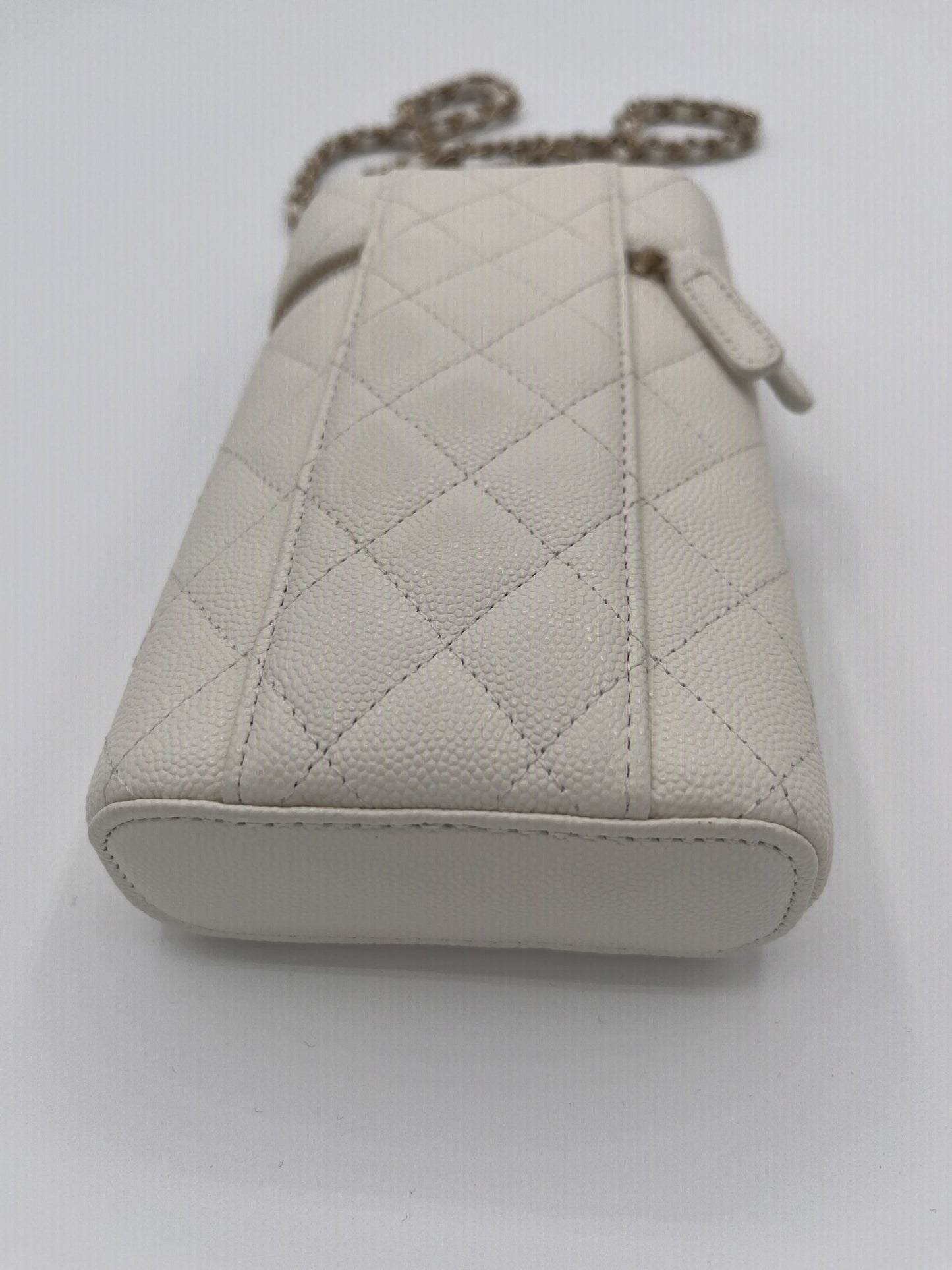Chanel Vanity Phone Holder in Quilted Caviar with Chain