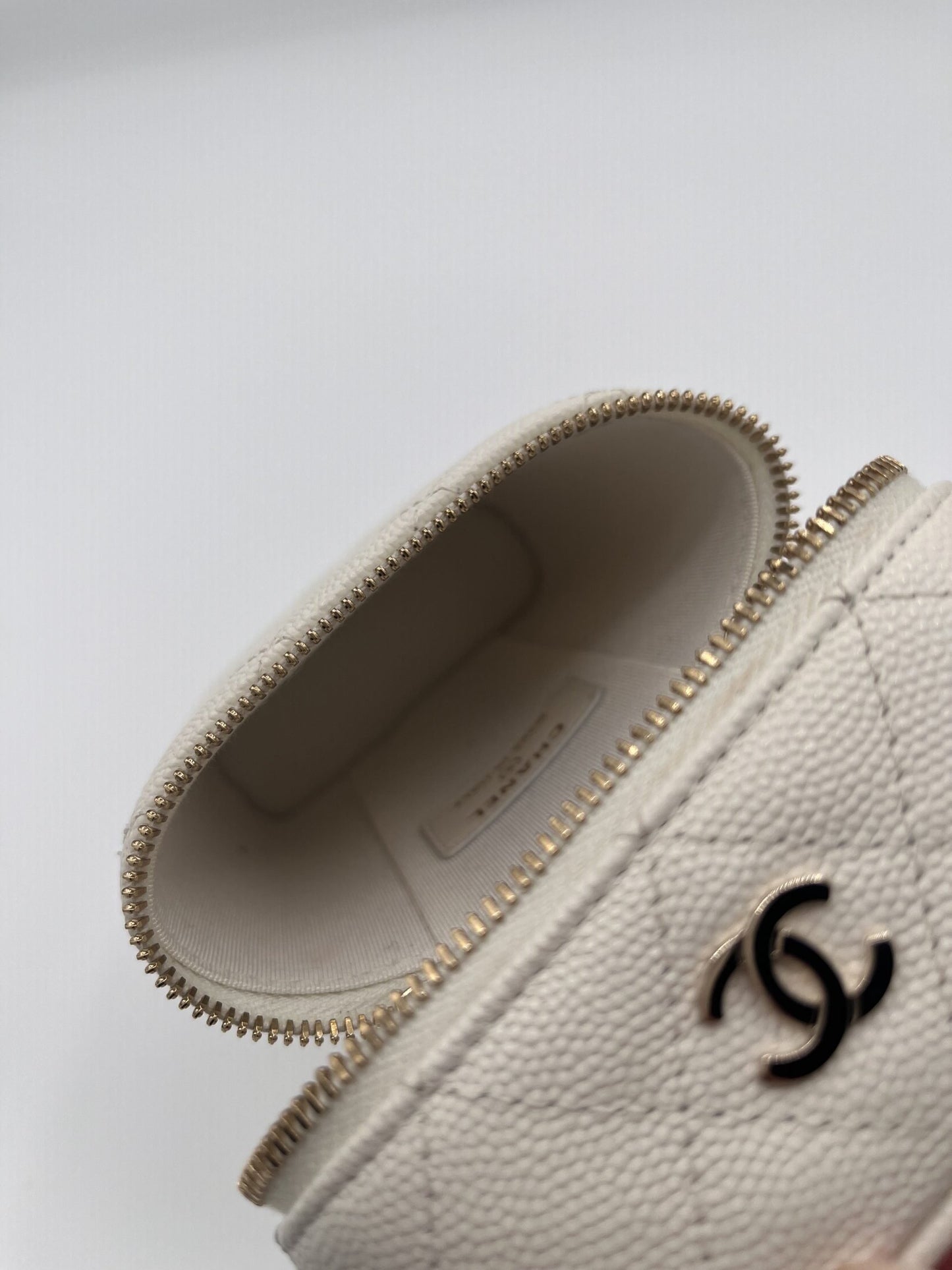 Chanel Vanity Phone Holder in Quilted Caviar with Chain