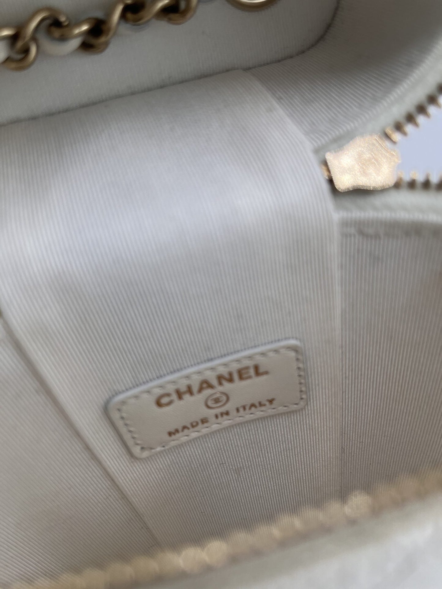 Chanel Vanity Phone Holder in Quilted Caviar with Chain