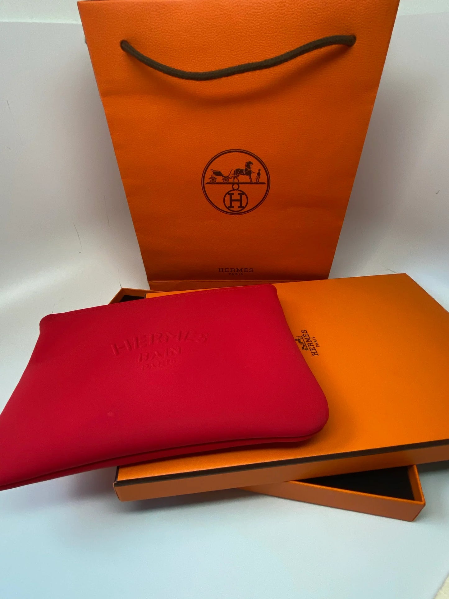 HERMES TROUSSE FLAT PM - ROUGE