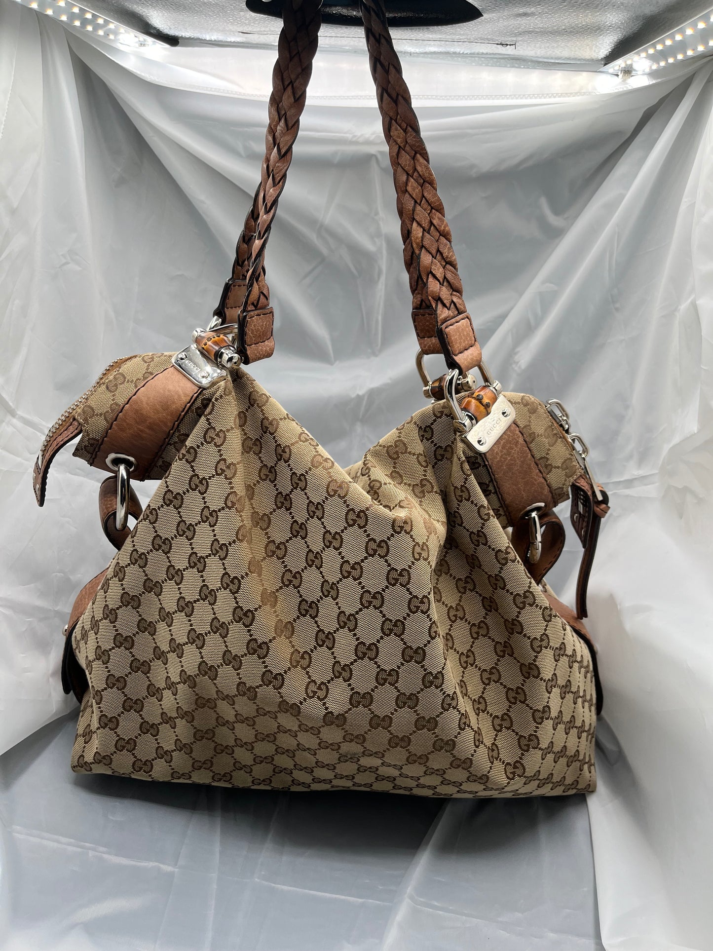 Gucci GG Horsebit Supreme Hobo Bag