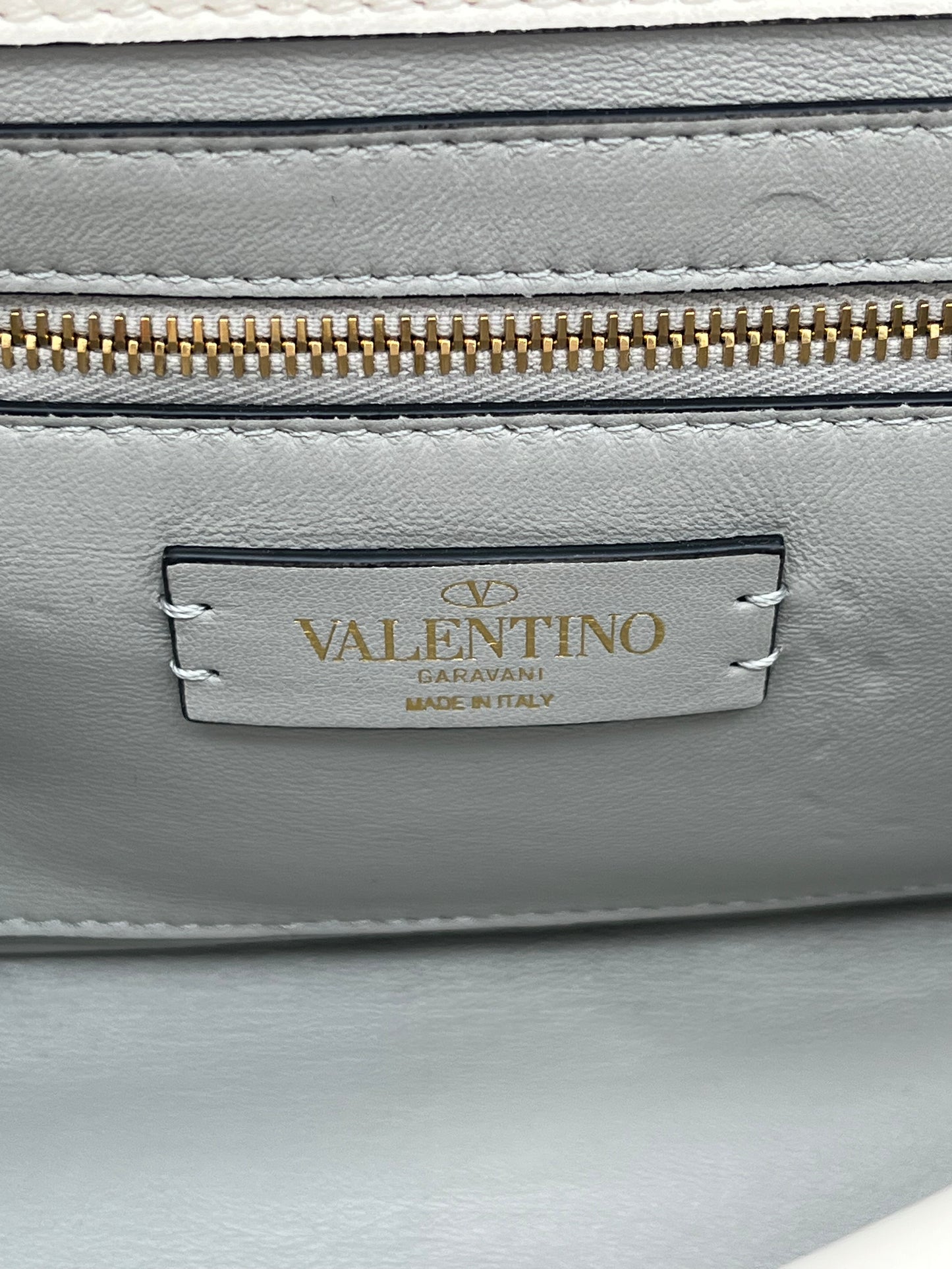 Valentino Garavani Roman Stud Foldover Top Tote Bag White