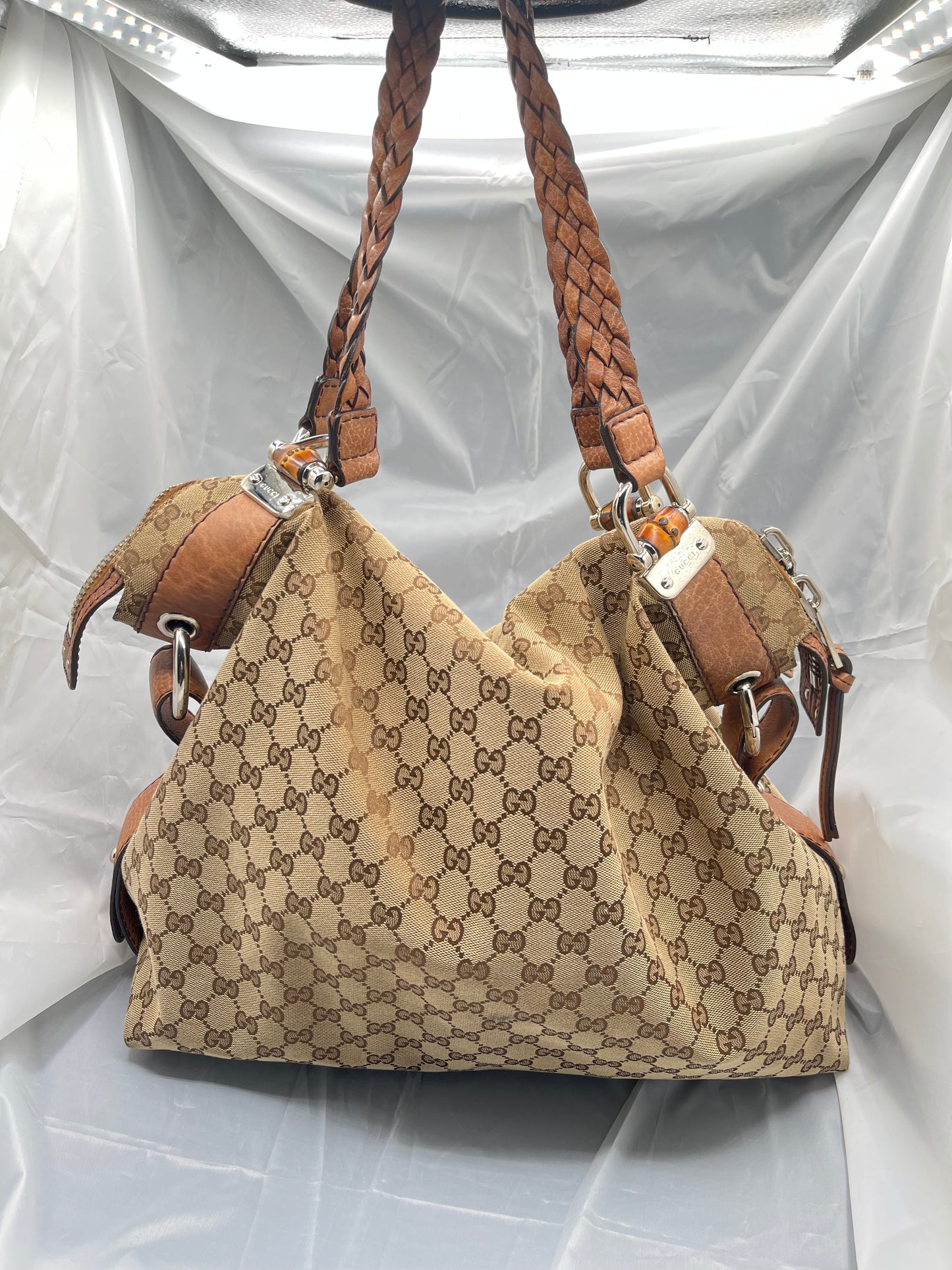 Gucci GG Horsebit Supreme Hobo Bag