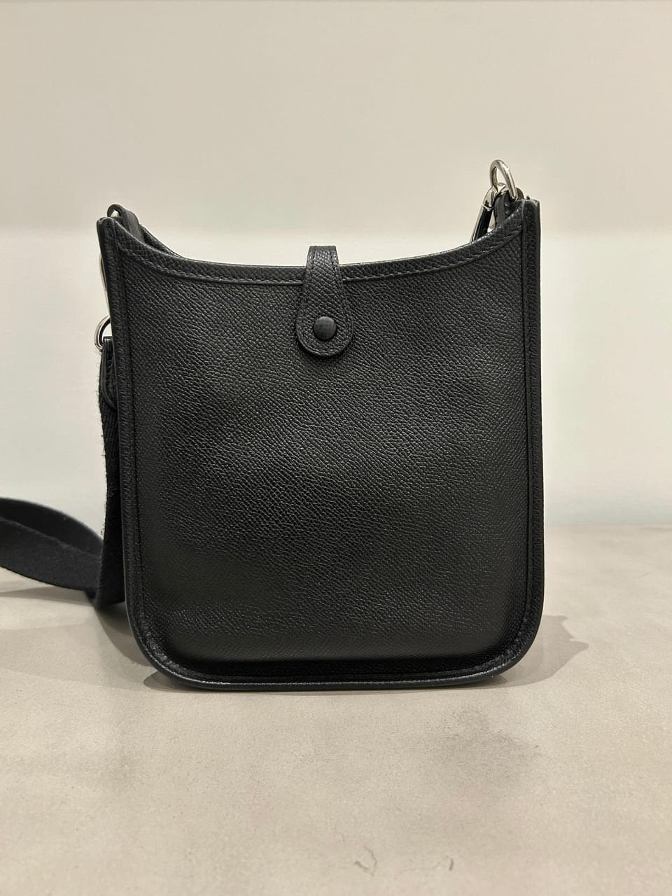 Hermes Evelyne Black Canvas Strap TPM (Mini)