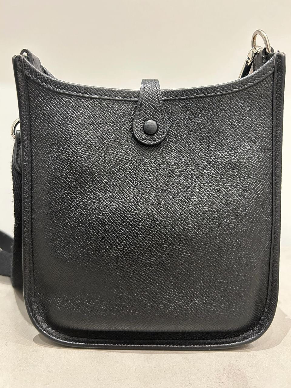 Hermes Evelyne Black Canvas Strap TPM (Mini)