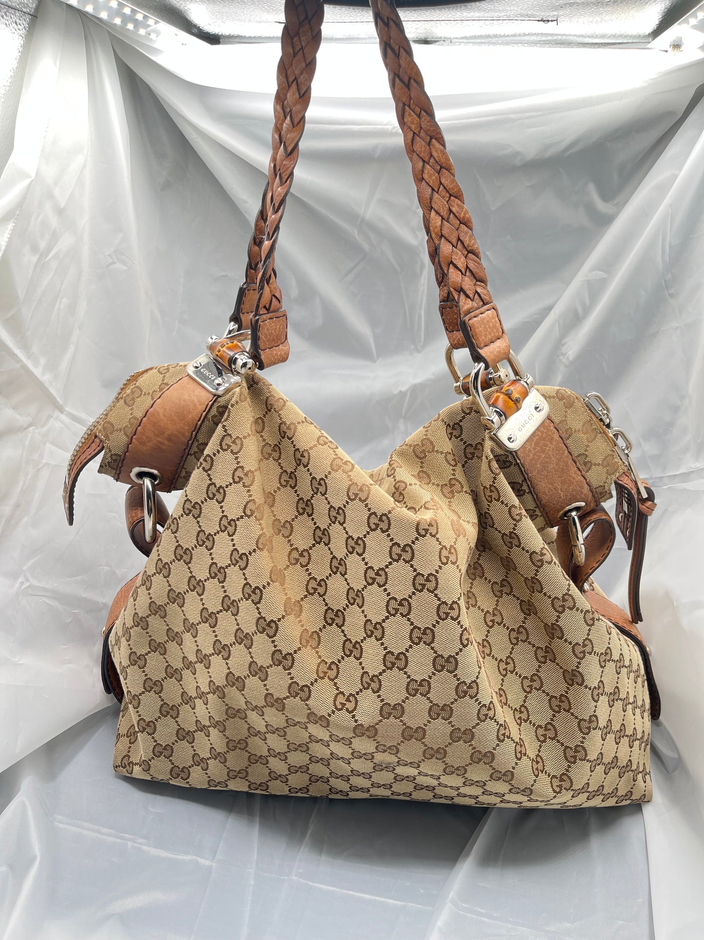 Gucci GG Horsebit Supreme Hobo Bag