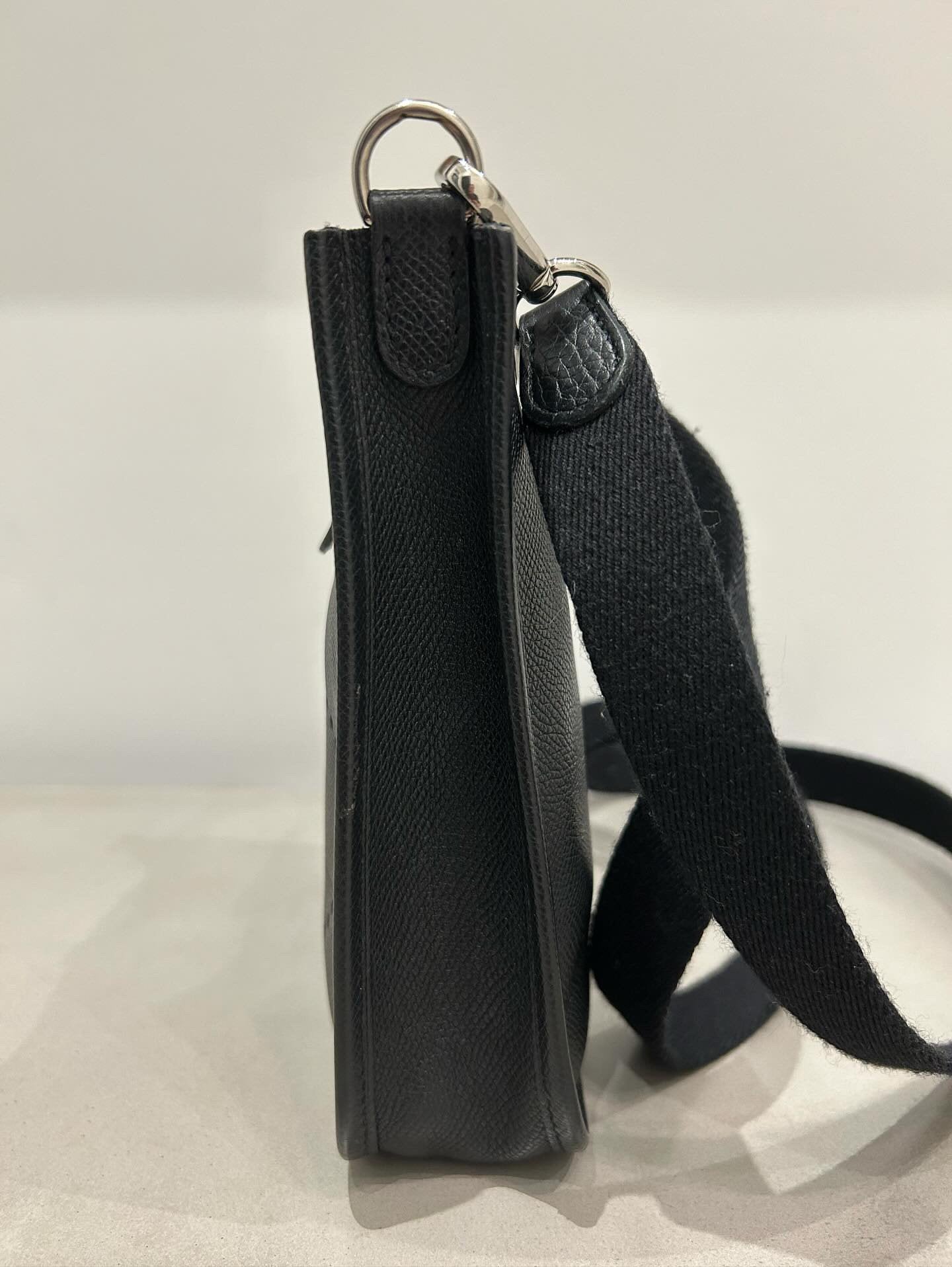 Hermes Evelyne Black Canvas Strap TPM (Mini)