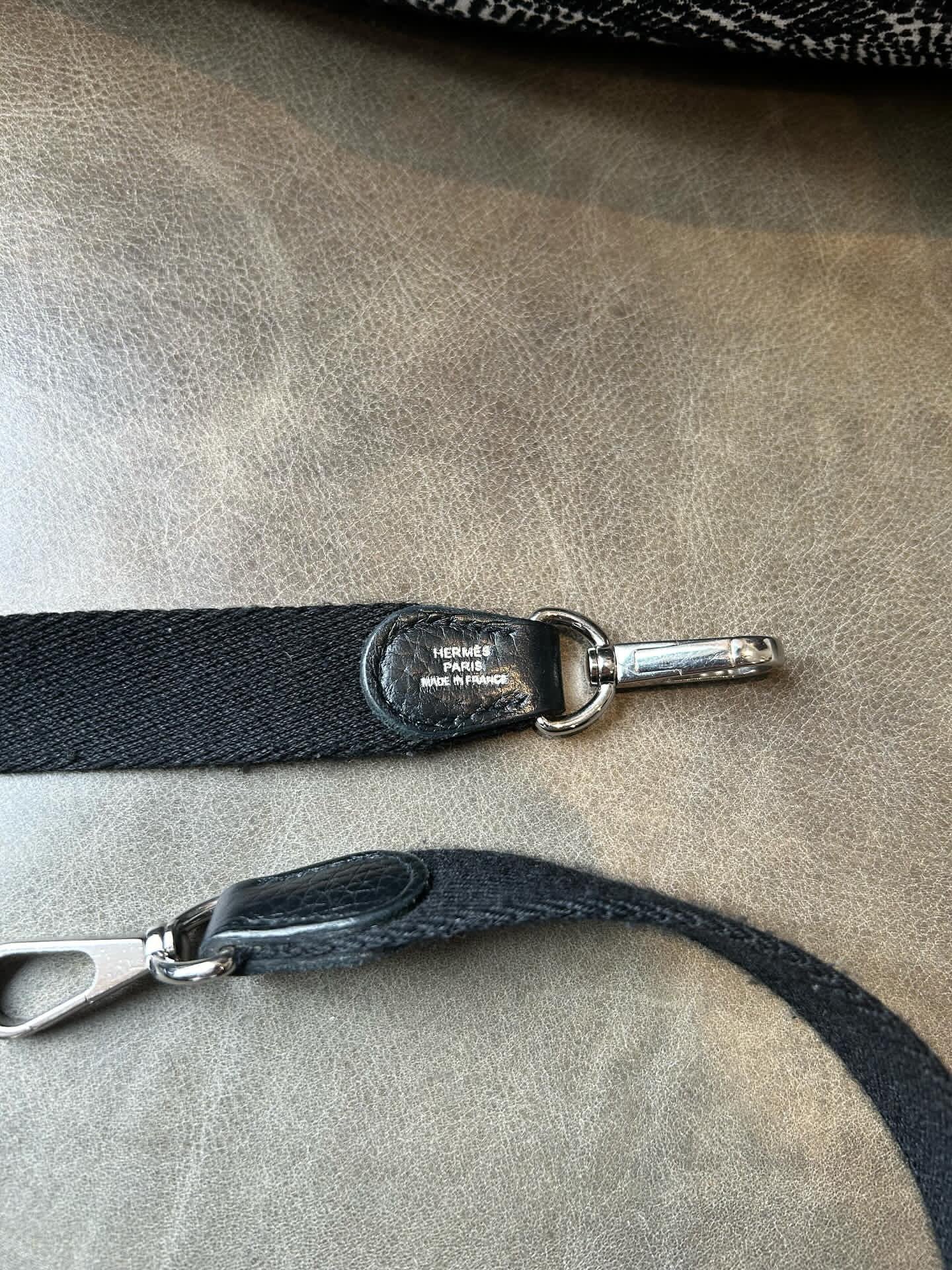 Hermes Evelyne Black Canvas Strap TPM (Mini)