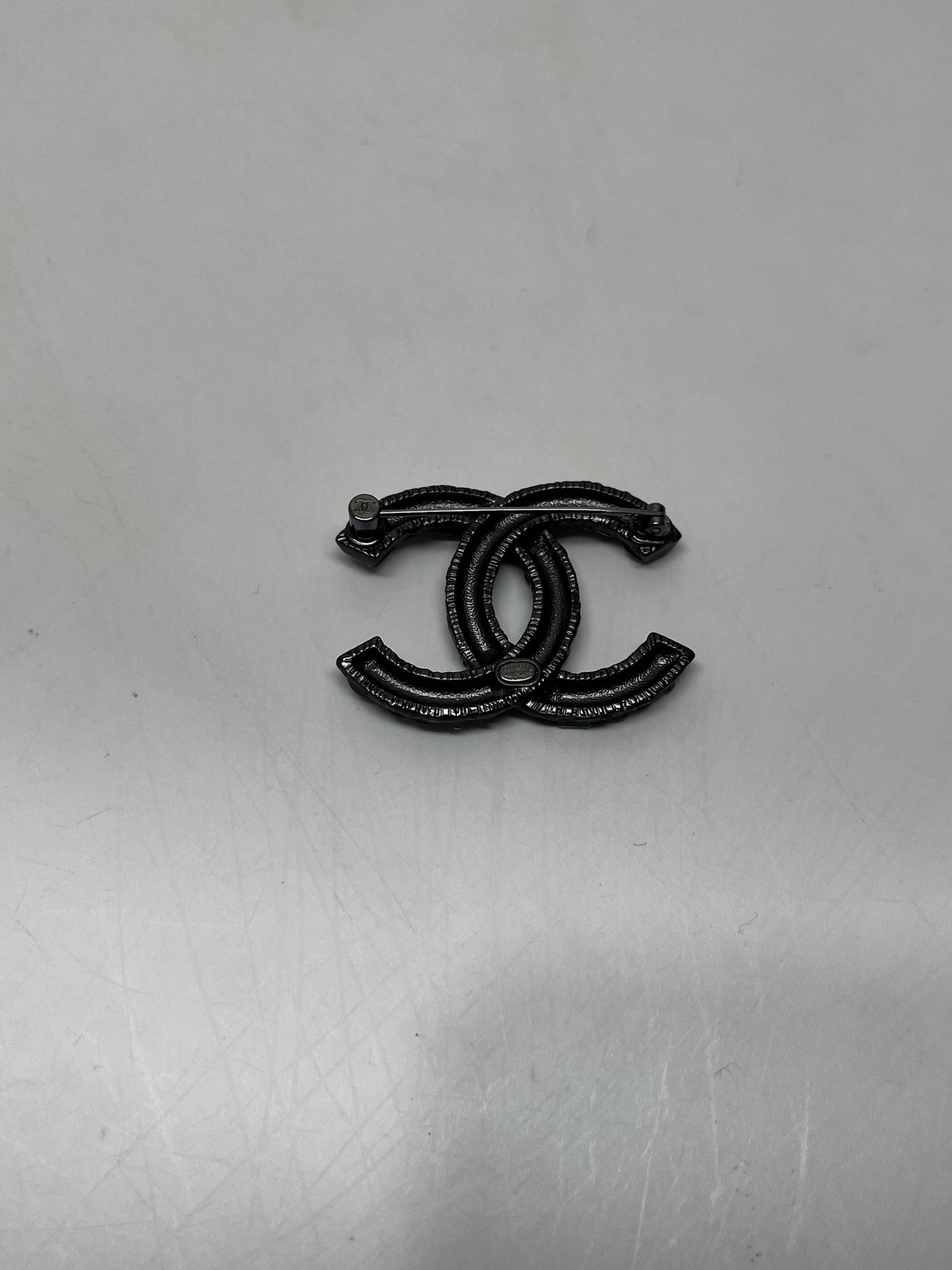 Chanel CC Logo Metal with Enamel Brooch