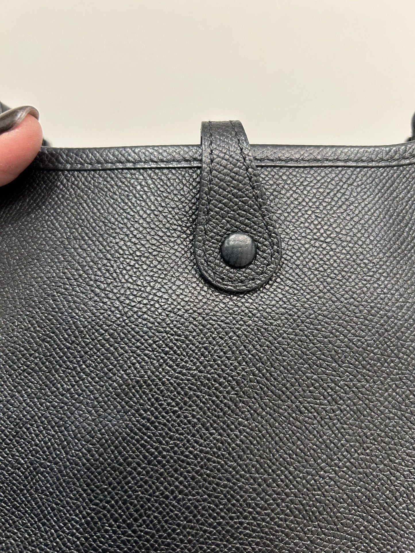 Hermes Evelyne Black Canvas Strap TPM (Mini)