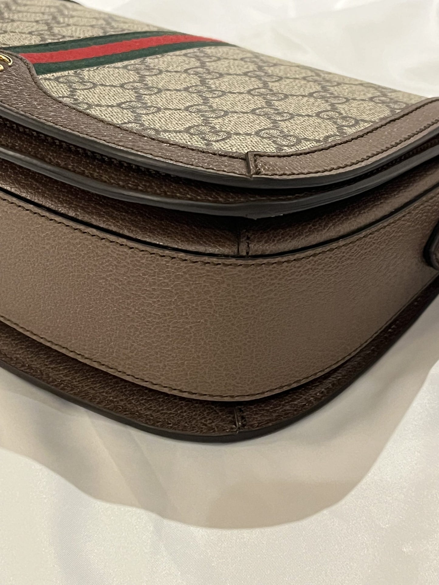 Gucci GG Medium Ophidia Bag in Beige and Ebony