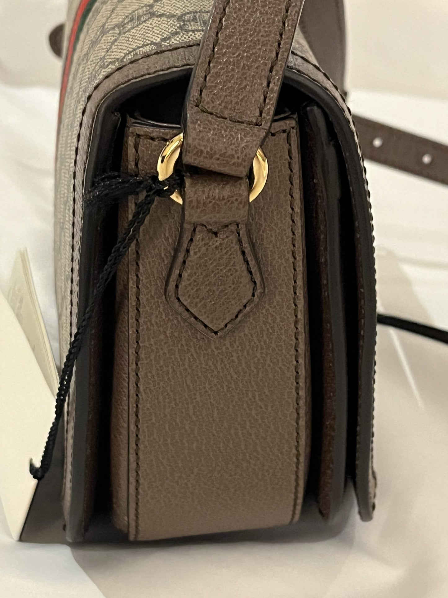 Gucci GG Medium Ophidia Bag in Beige and Ebony