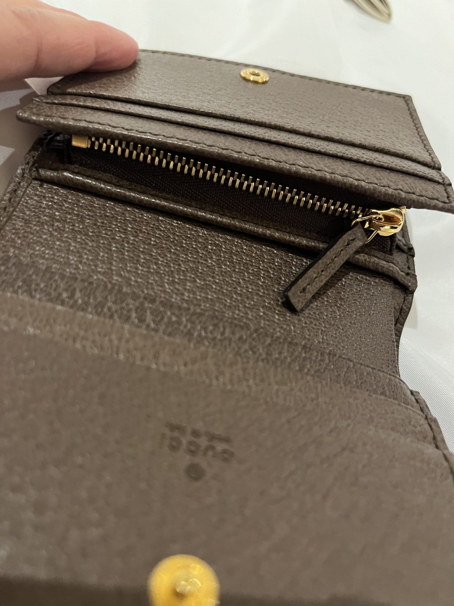 Gucci GG Ophidia Card Case Wallet in Beige and Ebony