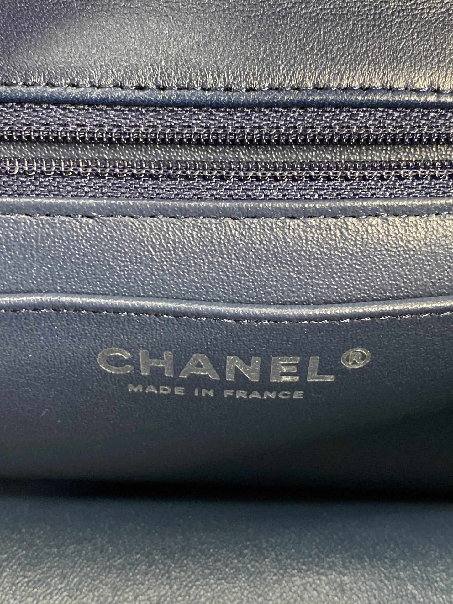 Chanel Embroidered Tweed Mini Flap Bag - Navy Blue