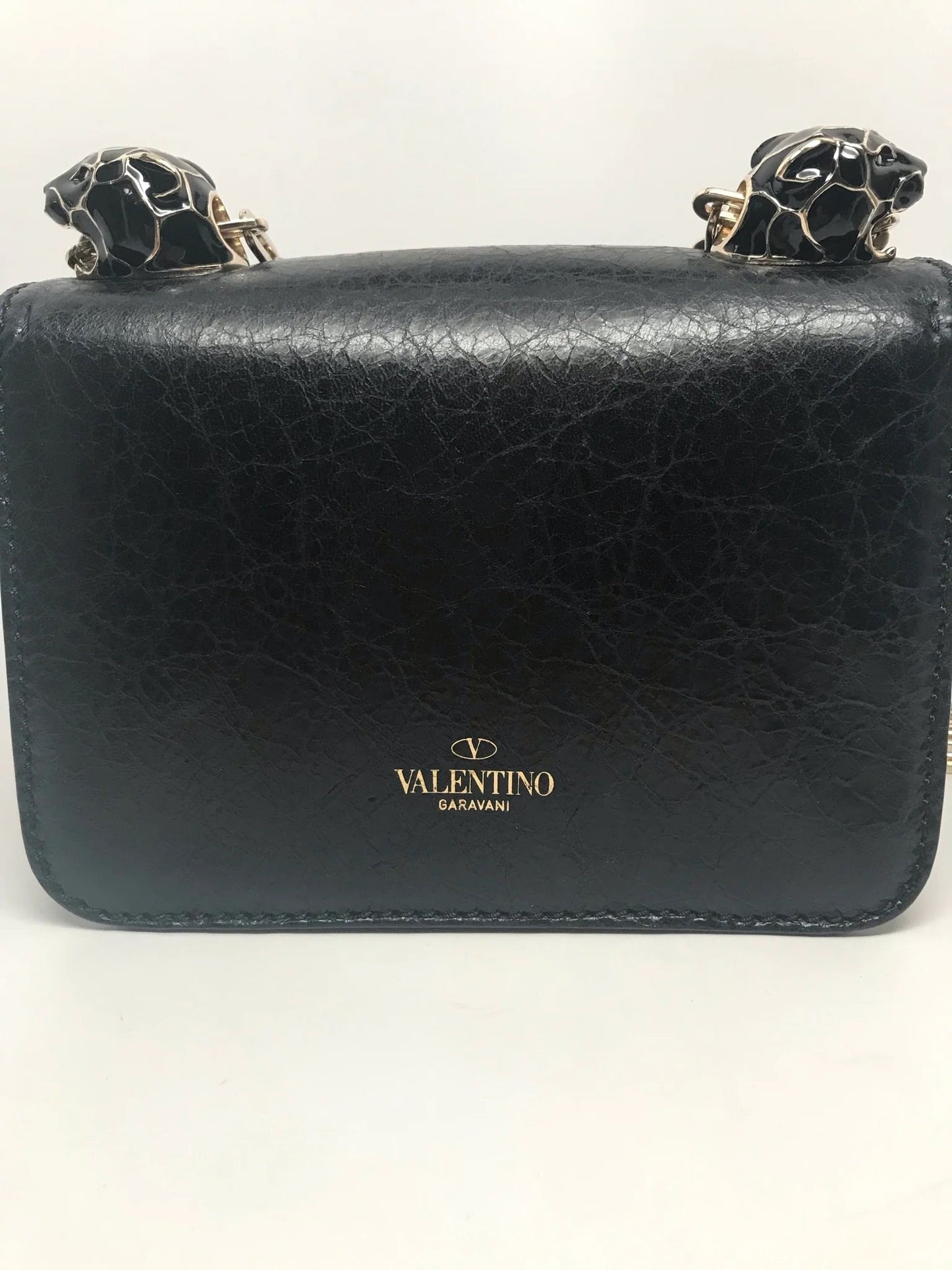 VALENTINO GARAVANI BLACK PANTHER CHAIN LINK SHOULDER BAG