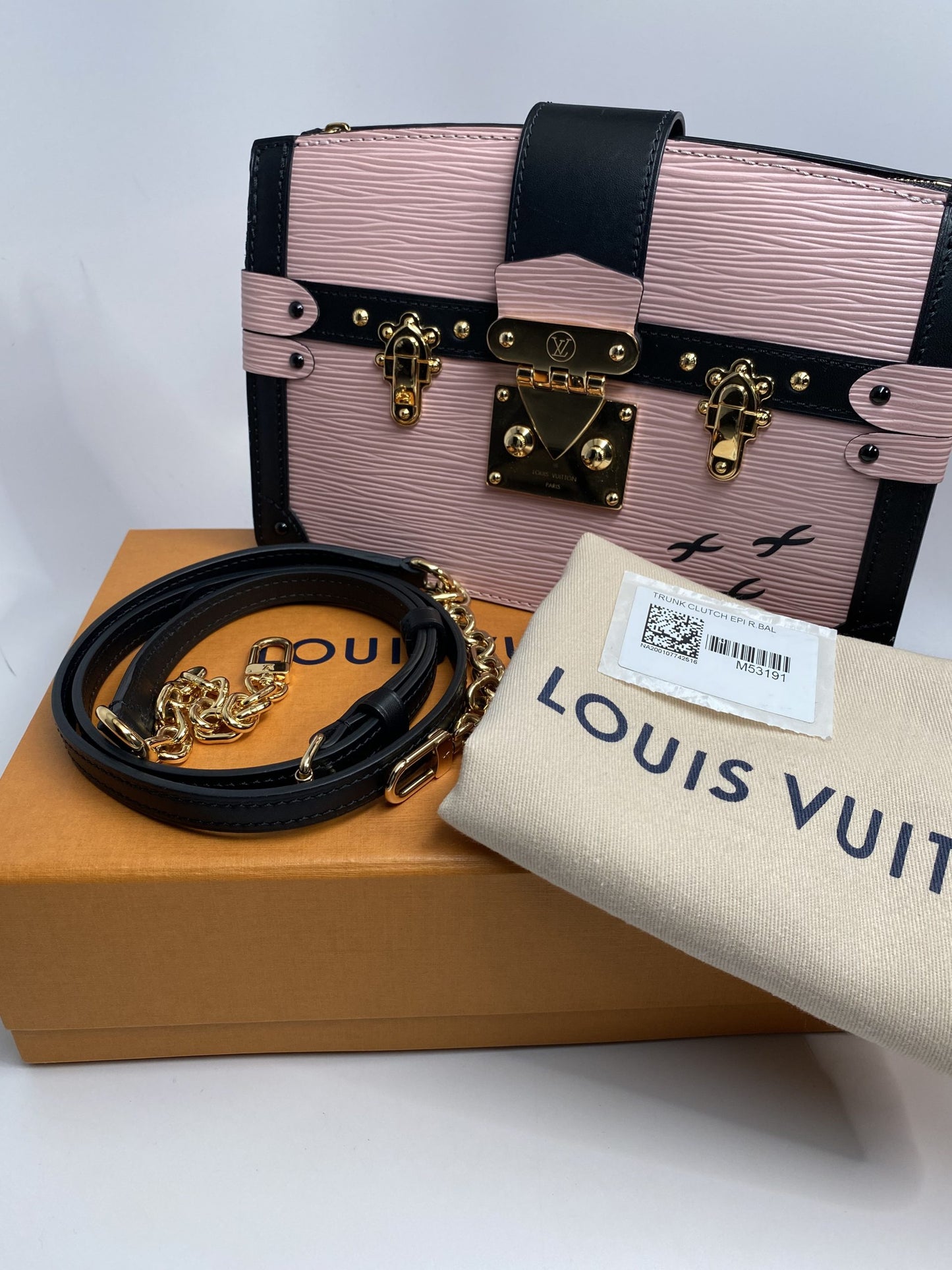 Louis Vuitton Trunk Clutch Rose Ballerine Epi