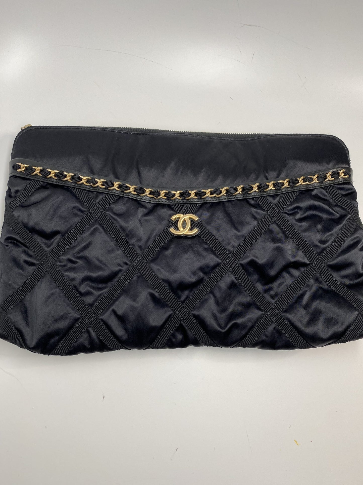 Chanel Nylon Grosgrain Lifestyle Pouch with Foldable Tote Bag