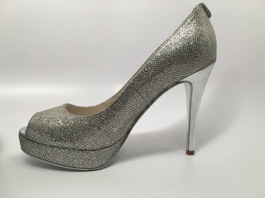 MICHAEL KORS GLITTER PLATFORM PEEP TOE PUMP SIZE 6 US