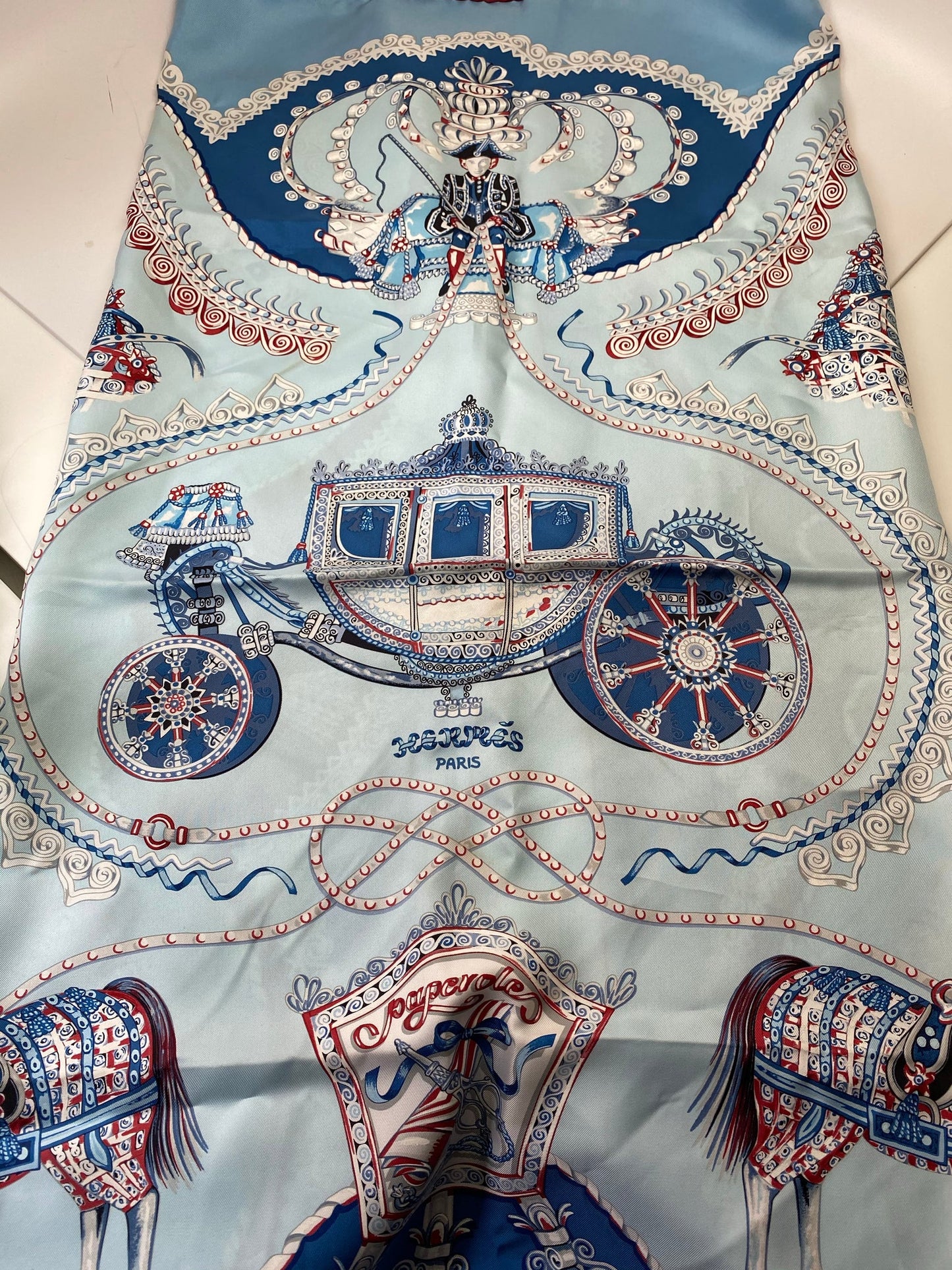 HERMES PAPEROLES 100% SILK TWILL SCARF