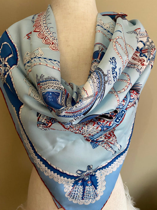 HERMES PAPEROLES 100% SILK TWILL SCARF